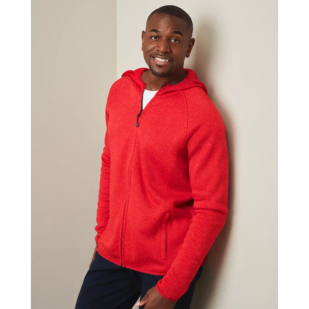 Lux Hooded Knit Fleece Jacket