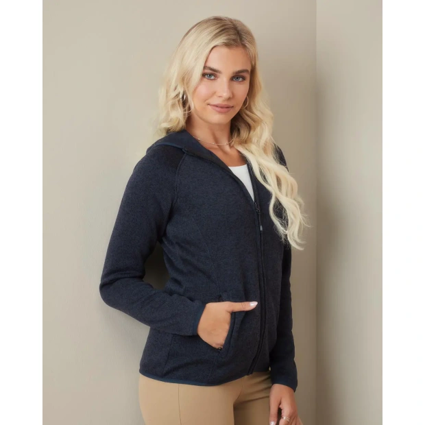 Lux Hooded Knit Fleece Jacket
