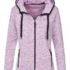STEDMAN-ST5950-naiste-fliis-jakk-kootud-knitted-fleece-roosa-lilla-purple-melange-PRM